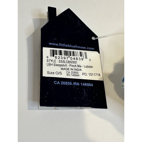 Little Blue House by Hatley Sleepshirt PJ Pinch me Lobster NEW with Tags - Picture 3 of 3